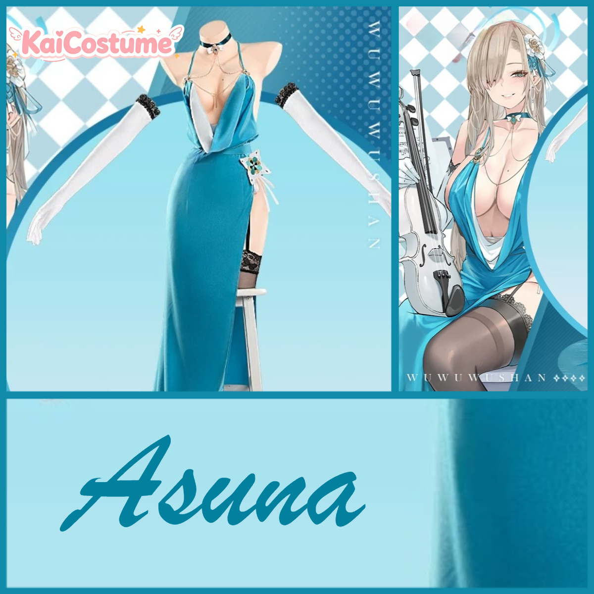 Evening Gown - Costume Cosplay Completo Asuna Blue Archive