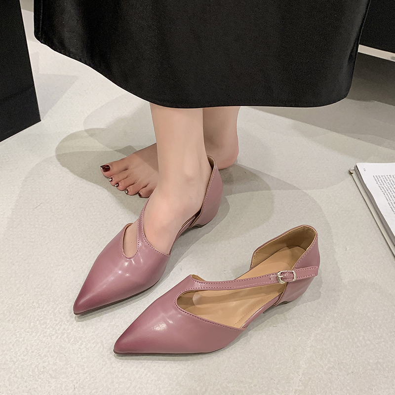 Pump Heel Block - Sandali francesi a punta da donna,