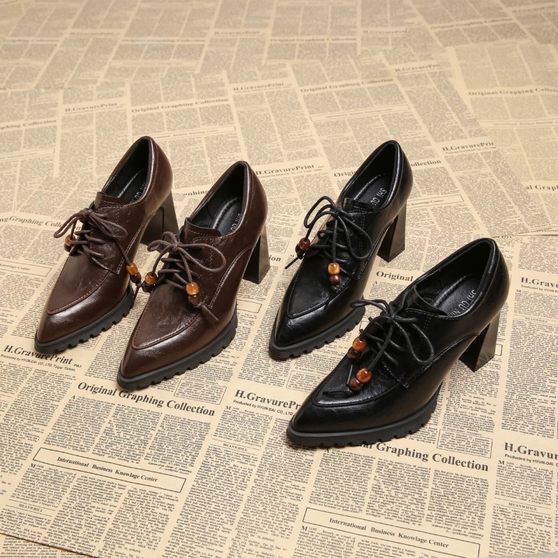 Pump Heel Block - Scarpe da Donna Retrò con Cinturino