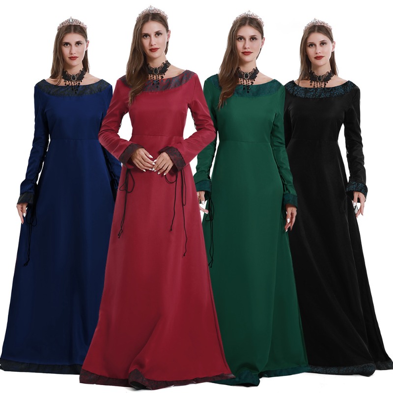 Lace Dress - Abito lungo medievale da donna, con