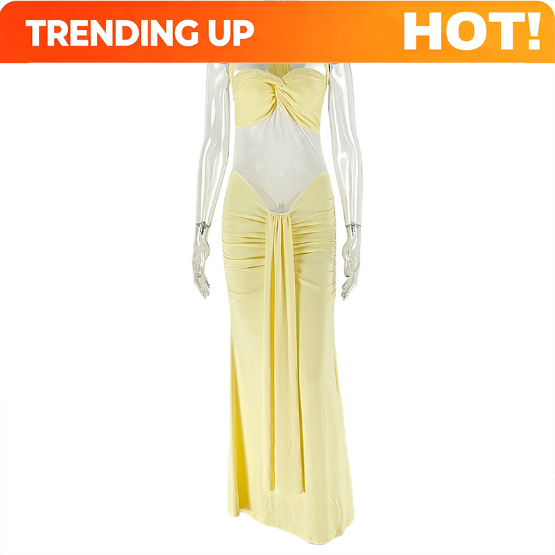 Midi Dress - Abito Bodycon Halter Senza Schienale da