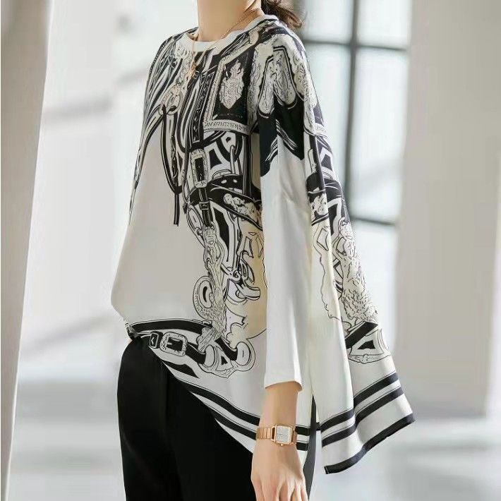 Silk Blouse - Top in seta simulata con effetto