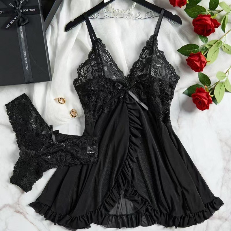 Lace Dress - Intimo da notte sensuale, canotta in