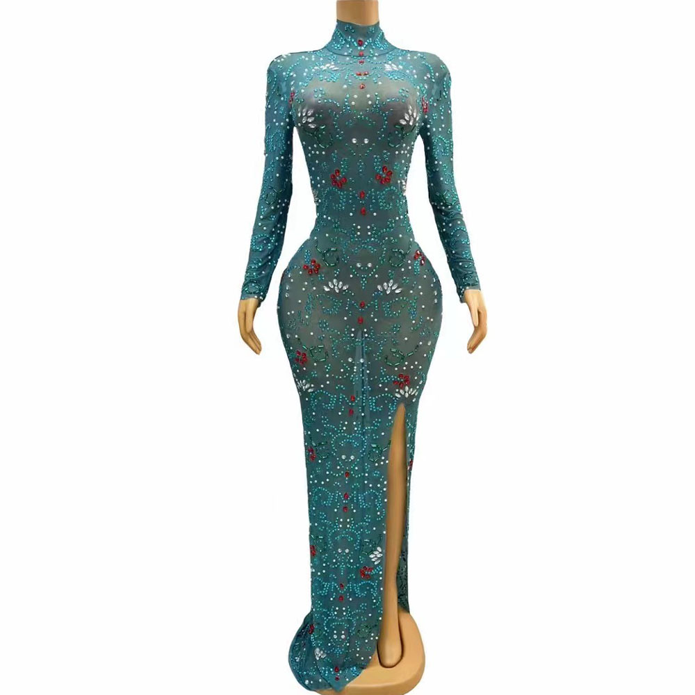 Women'S Red Formal Wear - Sexy Stage lussuoso blu verde rosso