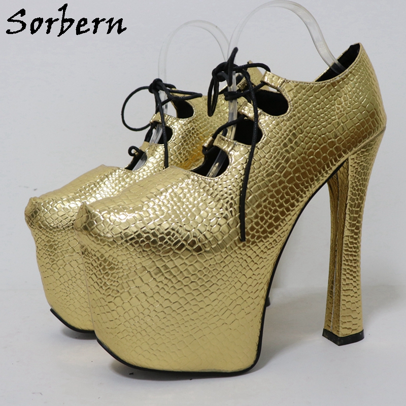 Sorbern Gold Crocodile 20Cm Po - Pump Heel Block recensione e prezzo
