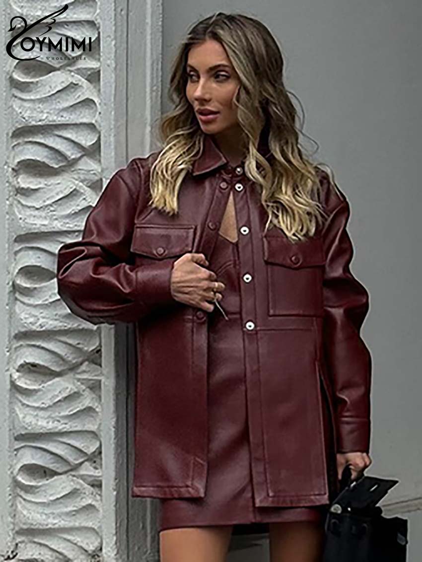 Oymimi Fashion Wine Red Pu Lea - Women'S Red Formal Wear recensione e prezzo
