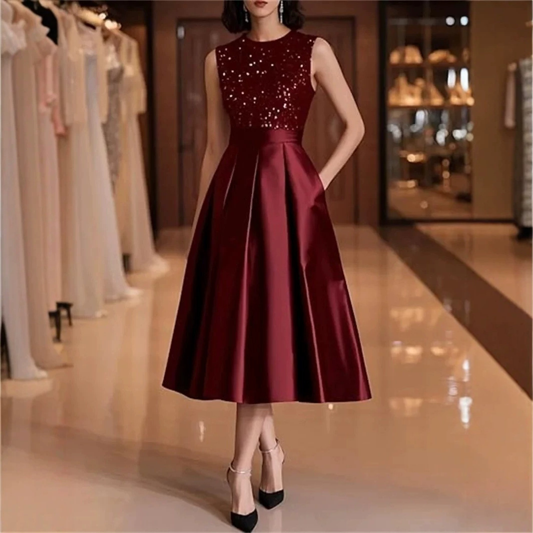 Abito Midi in Raso Bordeaux co - Midi Dress recensione e prezzo