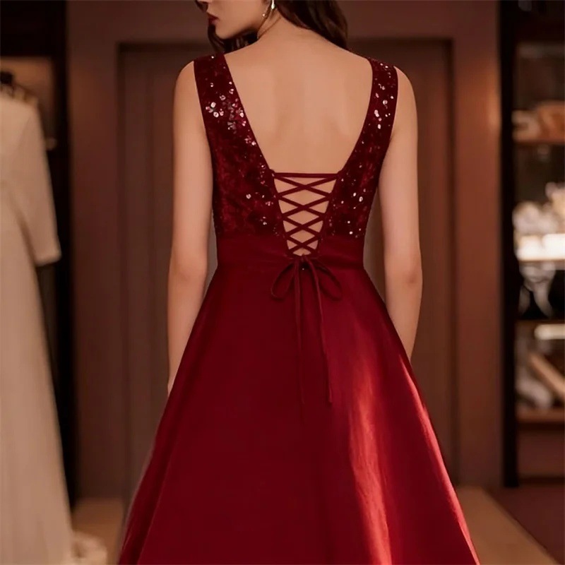 Abito Midi in Raso Bordeaux co - Midi Dress recensione e prezzo