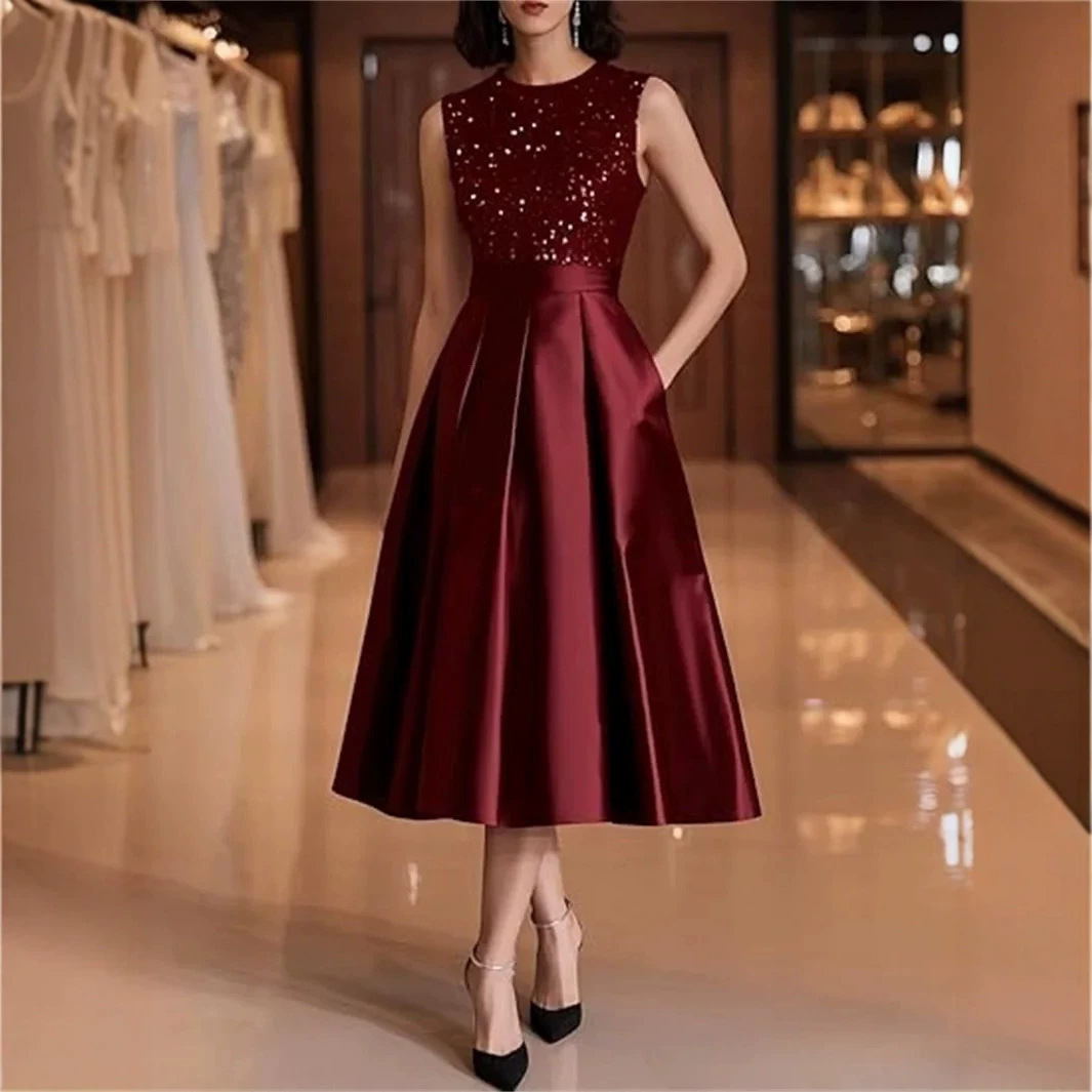 Abito Midi in Raso Bordeaux co - Midi Dress recensione e prezzo