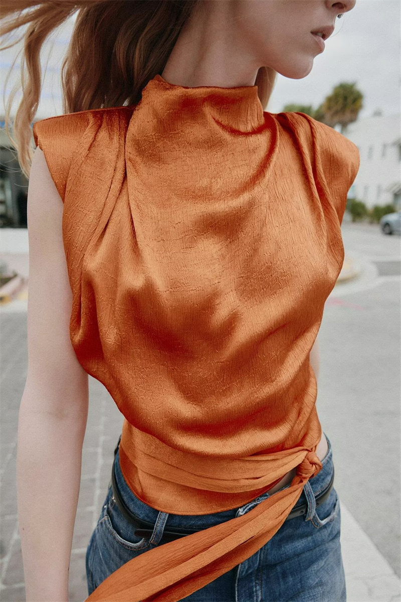 Top Corto Senza Maniche con Co - Silk Blouse recensione e prezzo